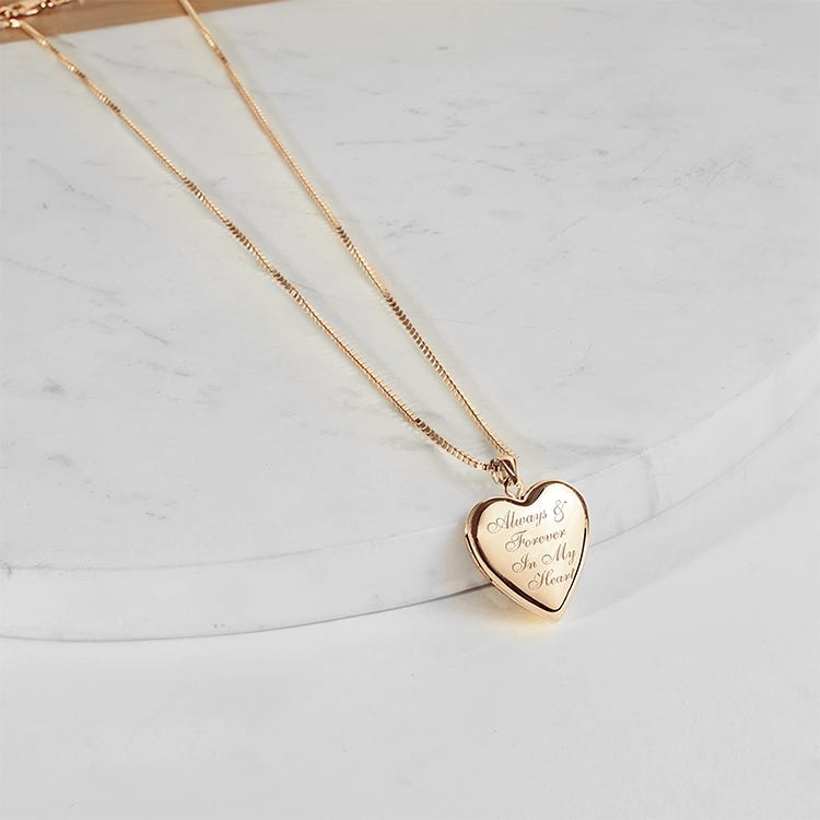 14K Gold-Filled Always & Forever In My Heart Photo Locket