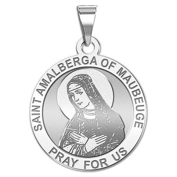 Saint Amalberga Of Maubeuge Round Medals