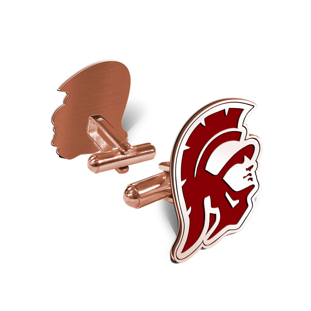 Pair of Usc Color Enamel Trojan Head Cufflinks