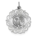 Saint Hubert Round Filigree Religious Medal