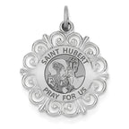 Saint Hubert Round Filigree Religious Medal