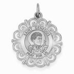 Saint Genesius Round Filigree Religious Medal