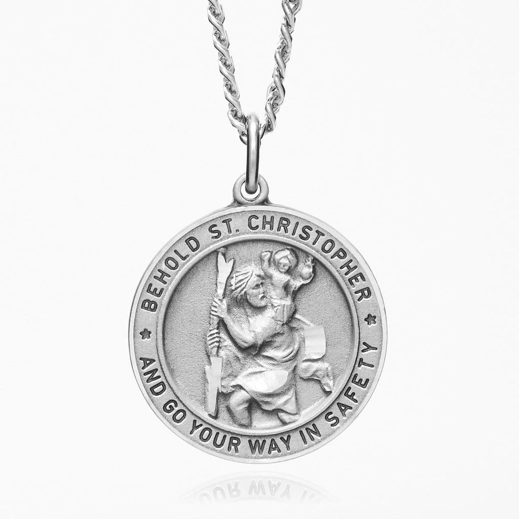 Antique Pewter Saint Christopher Safety Medal
