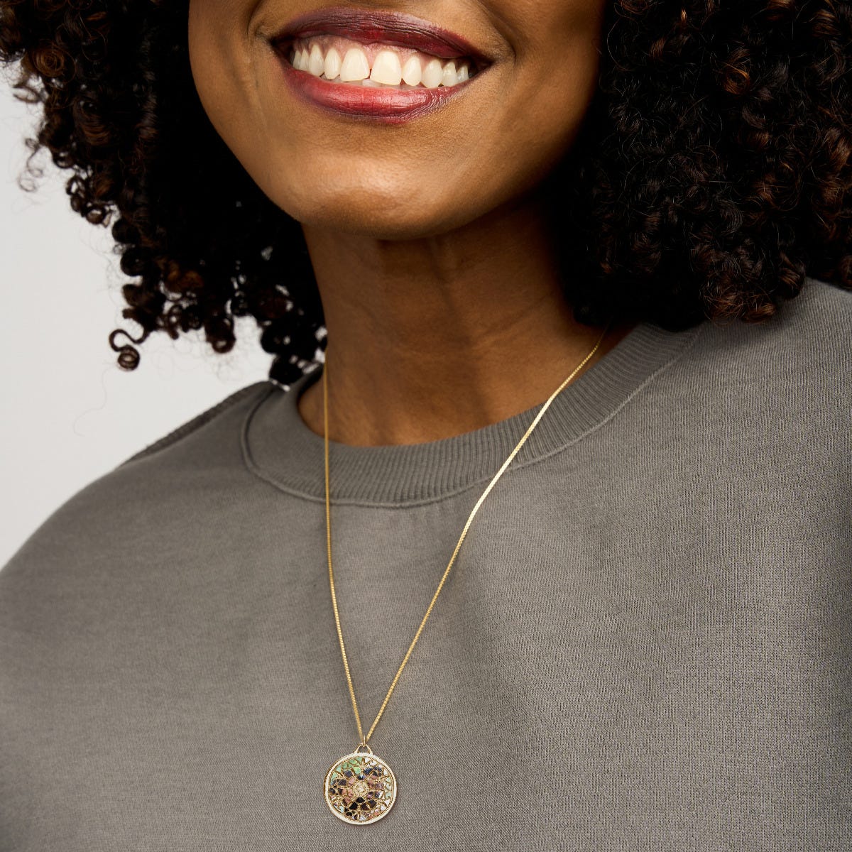Ornate Round Swivel Locket with Diamond