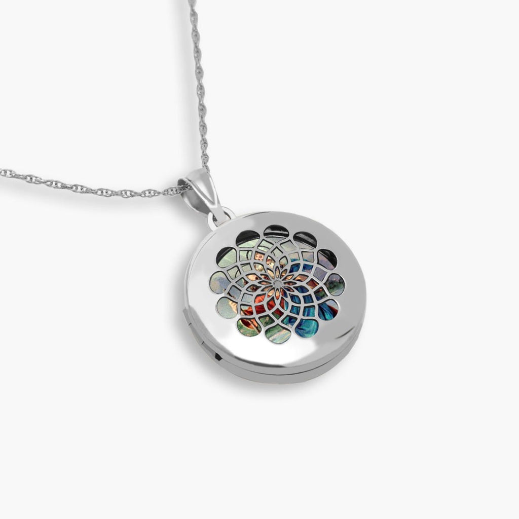 Saint Christopher Ornate Cut-Out Round Locket
