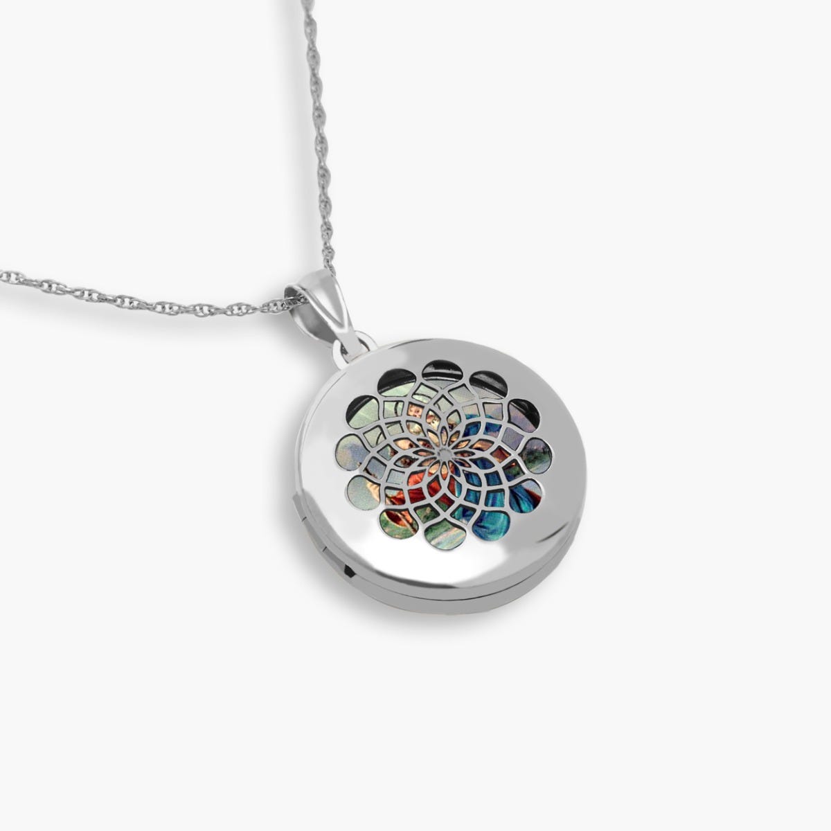 Saint Christopher Ornate Cut-Out Round Locket