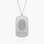 Stainless Steel Custom Fingerprint Dog Tag Pendant with Chain
