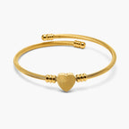 Custom Fingerprint Heart Bangle Bracelet