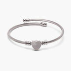 Custom Fingerprint Heart Bangle Bracelet