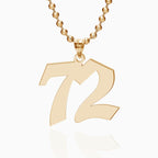 High Polished Number Charm or Pendant with Up to 3 Digits