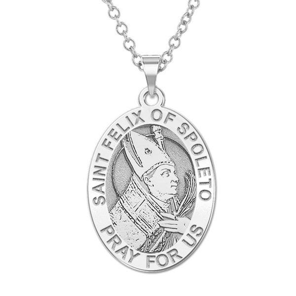 Saint Felix of Spoleto Oval Religious Medal