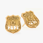 Personalized Police Badge Earrings with Your Number & Department