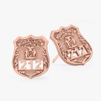 Personalized Police Badge Earrings with Your Number & Department