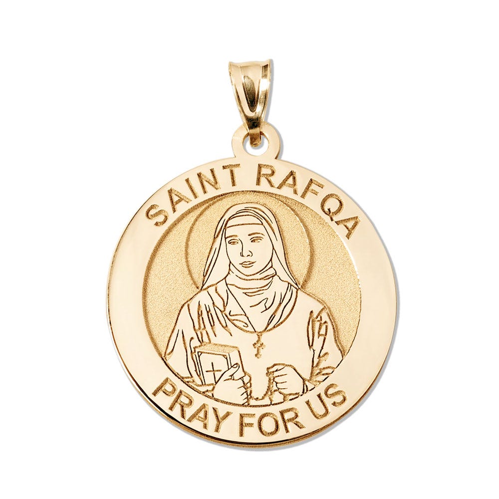 Saint Rafqa Round Religious Medal
