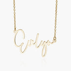 Modern Script Name Necklace with Chain