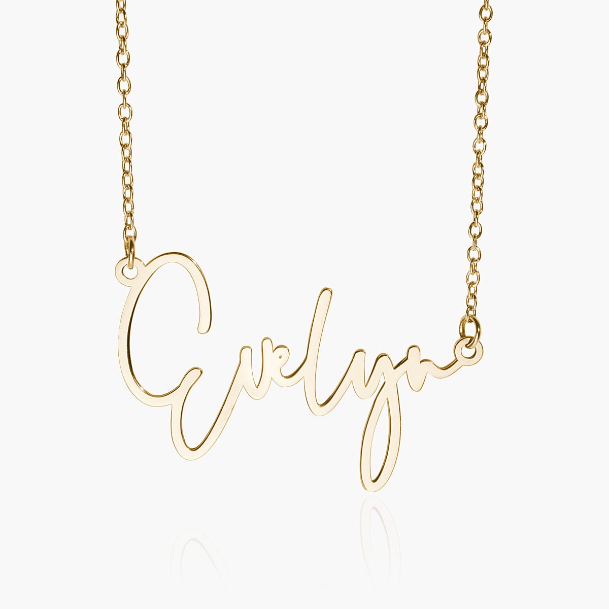Modern Script Name Necklace with Chain