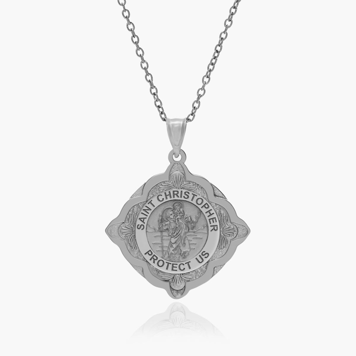 Saint Christopher Cathedral Round Religious Medal