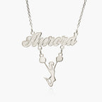 Script Name Necklace with Cheerleader Charm