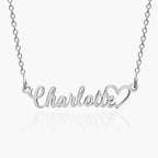 Script Name Necklace with Open Heart