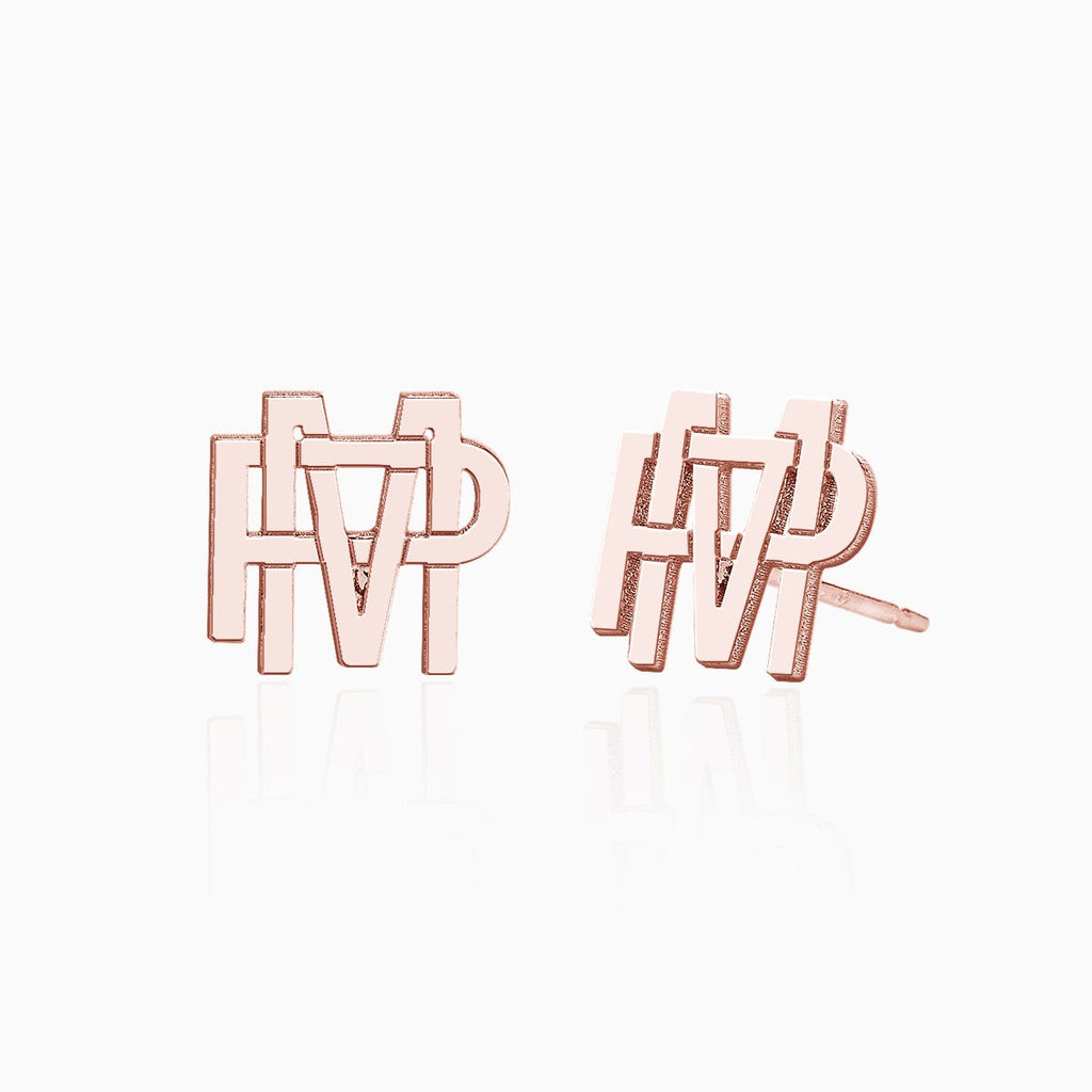 Monogram Overlapping Initial Earrings