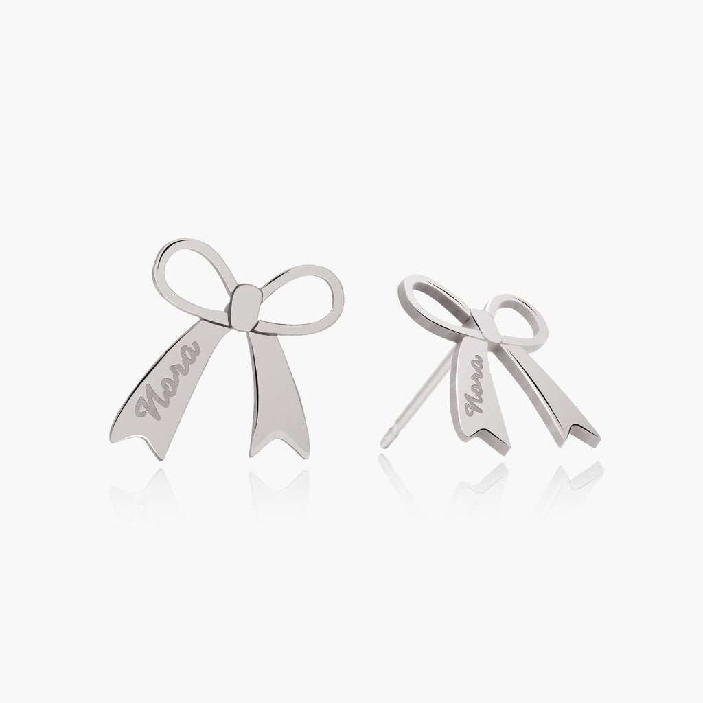 Personalized Name Bow Earrings