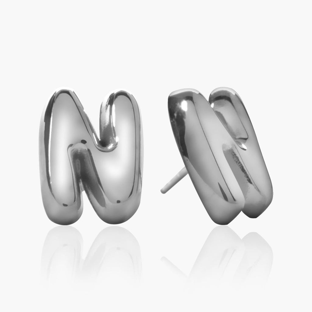 Bubble Style Initial Earrings