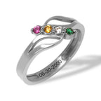Diagonal Cutout Birthstone Ring