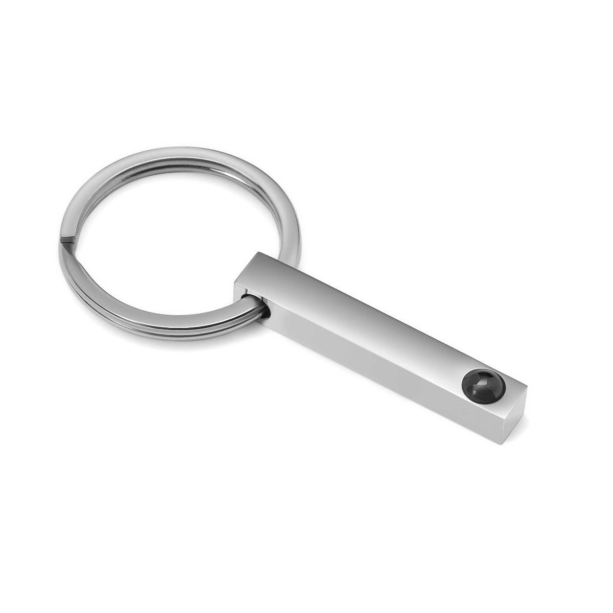 Projection 3D Rectangle Bar Keychain