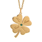 Shamrock Pendant With Birthstone And Names