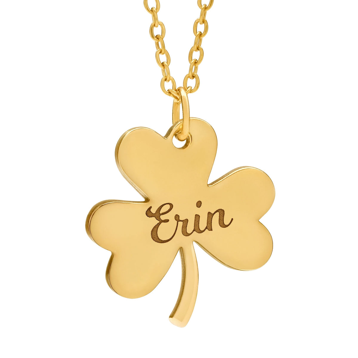 Shamrock Script Name Pendant