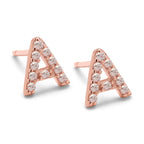 CZ Initial Earrings