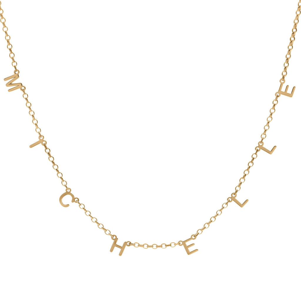 Block Initial Name Necklace