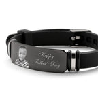 Mens Black Rubber Photo Bracelet