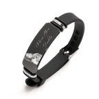 Mens Black Rubber Photo Bracelet
