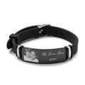 Mens Black Rubber Photo Bracelet