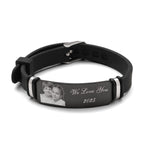Mens Black Rubber Photo Bracelet