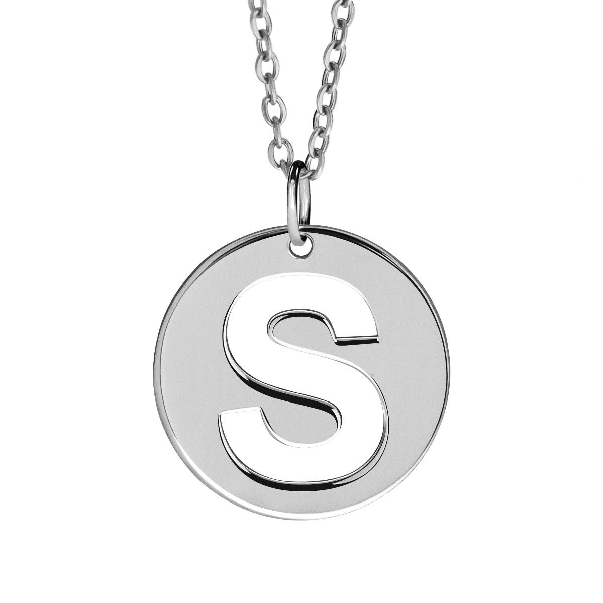 Round Cut-Out Initial Pendant