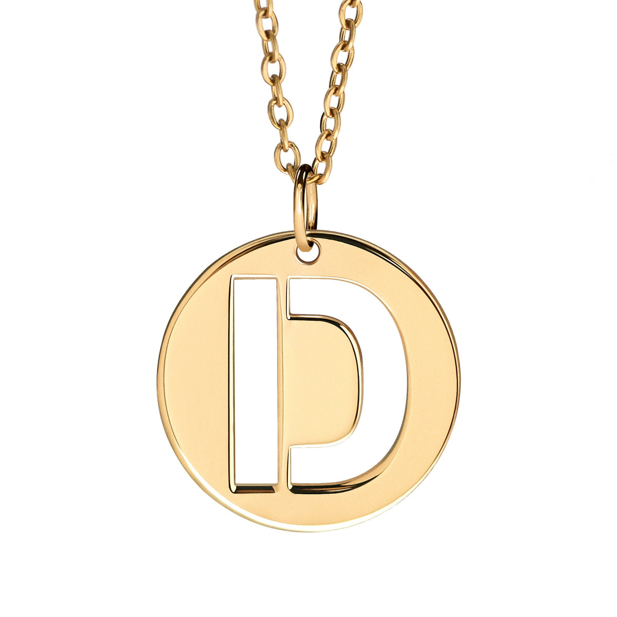 Round Cut-Out Initial Pendant