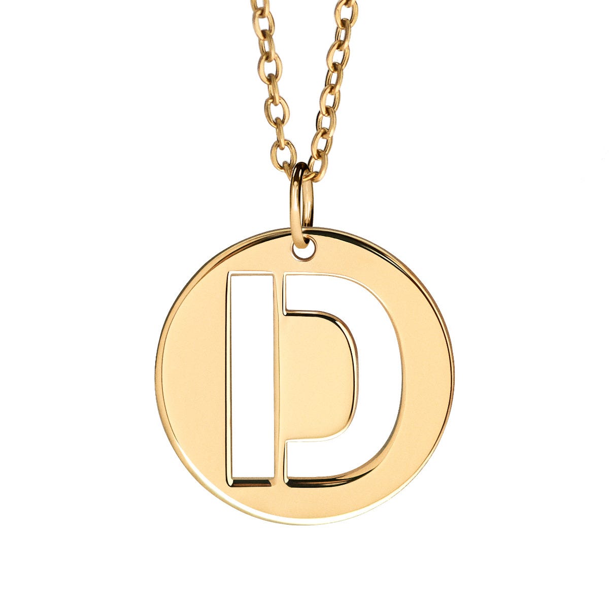 Round Cut-Out Initial Pendant