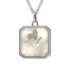 Personalized Birth Flower Square Necklace