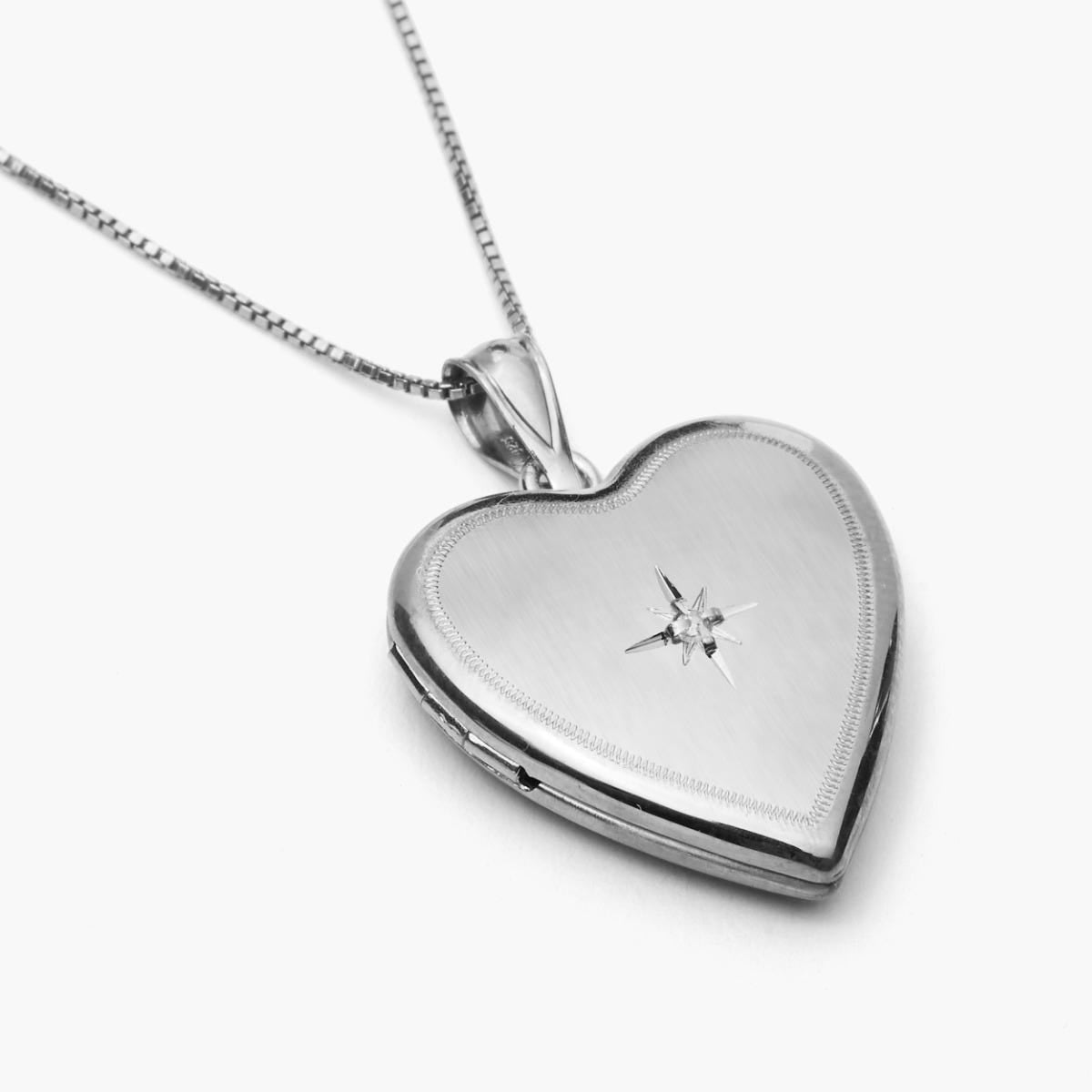 Diamond Heart Photo Locket