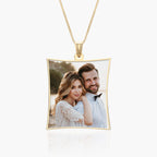 Curved Rectangle Photo Pendant Charm