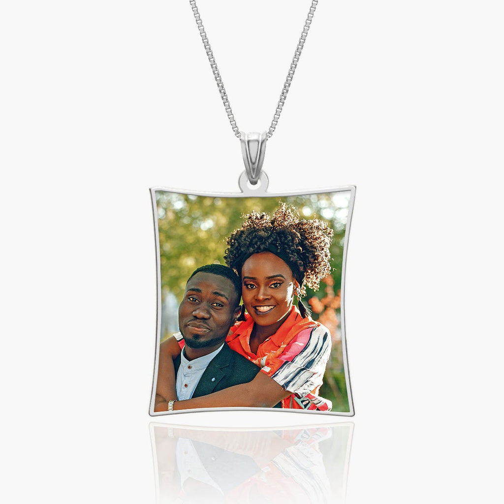 Curved Rectangle Photo Pendant Charm