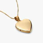 Solid 14K Yellow Gold Small Heart Photo Locket
