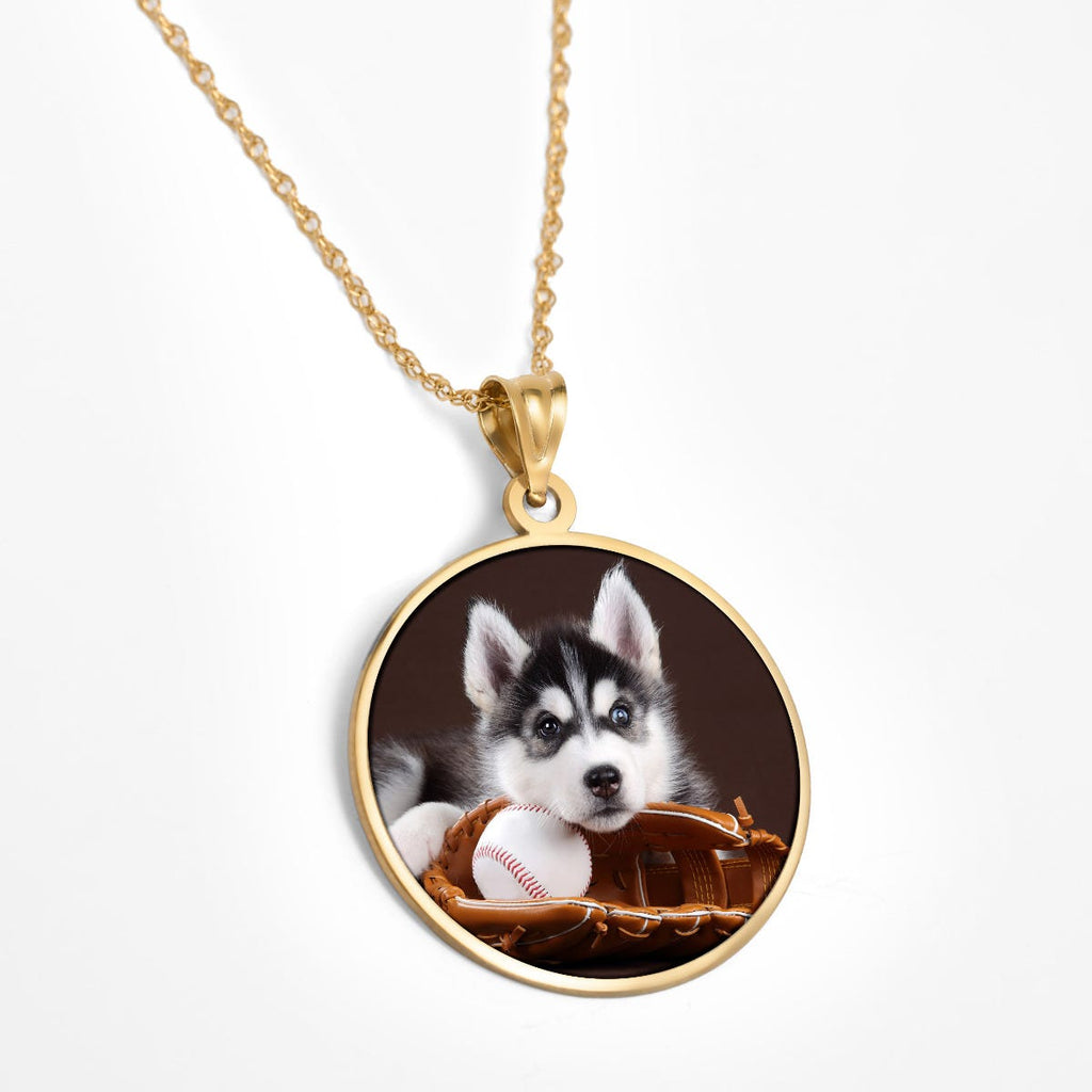 Round with Border Photo Pendant