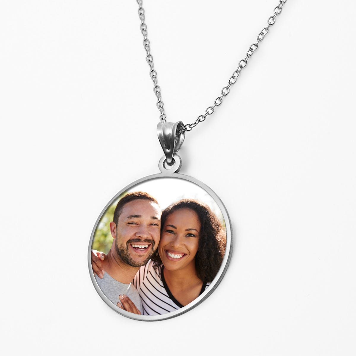 Round with Border Photo Pendant