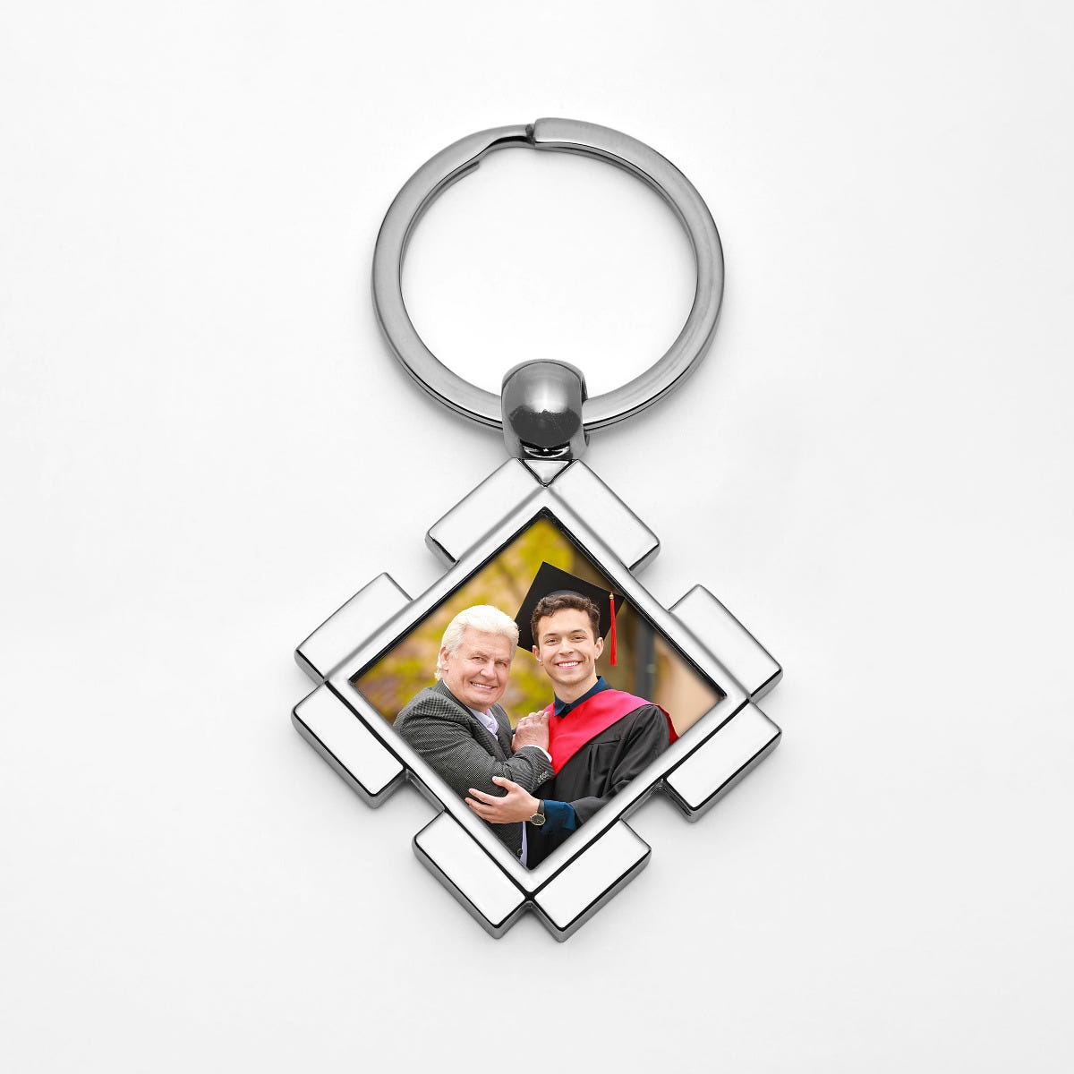 Stainless Steel Square Photo Keychain