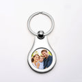Stainless Steel Engravable Round Photo Keychain