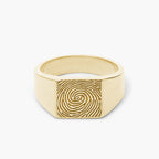 Custom Men's Fingerprint Signet Ring