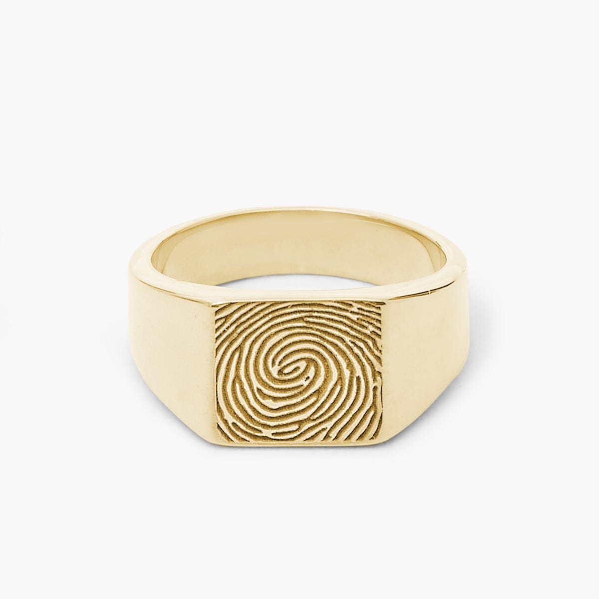 Custom Men's Fingerprint Signet Ring